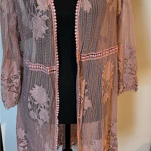 Sheer tunic mauve size m